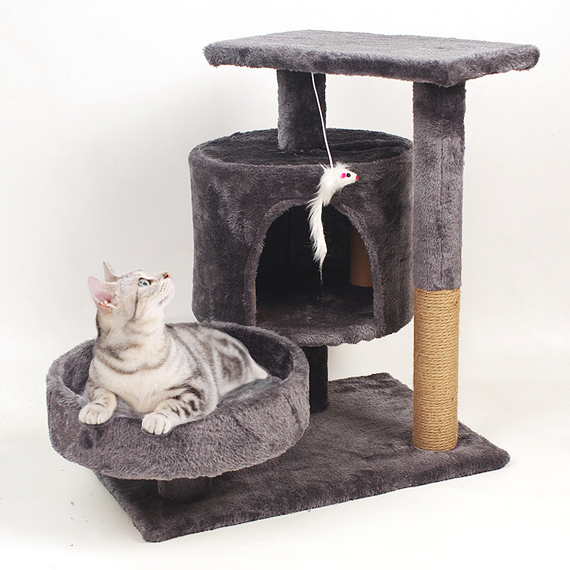 Multi-functional Dual-Cubicle Cat Tree (Medium Size)