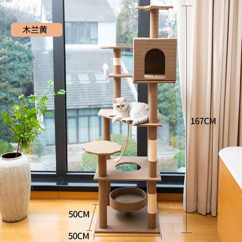 Sofa-Cloth Deluxe House Large Cat Tree